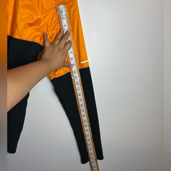 VTG Y2K Nike NR Jacket Men L center Swoosh Running Dri-Fit Orange Black Full-Zip - Picture 12 of 16